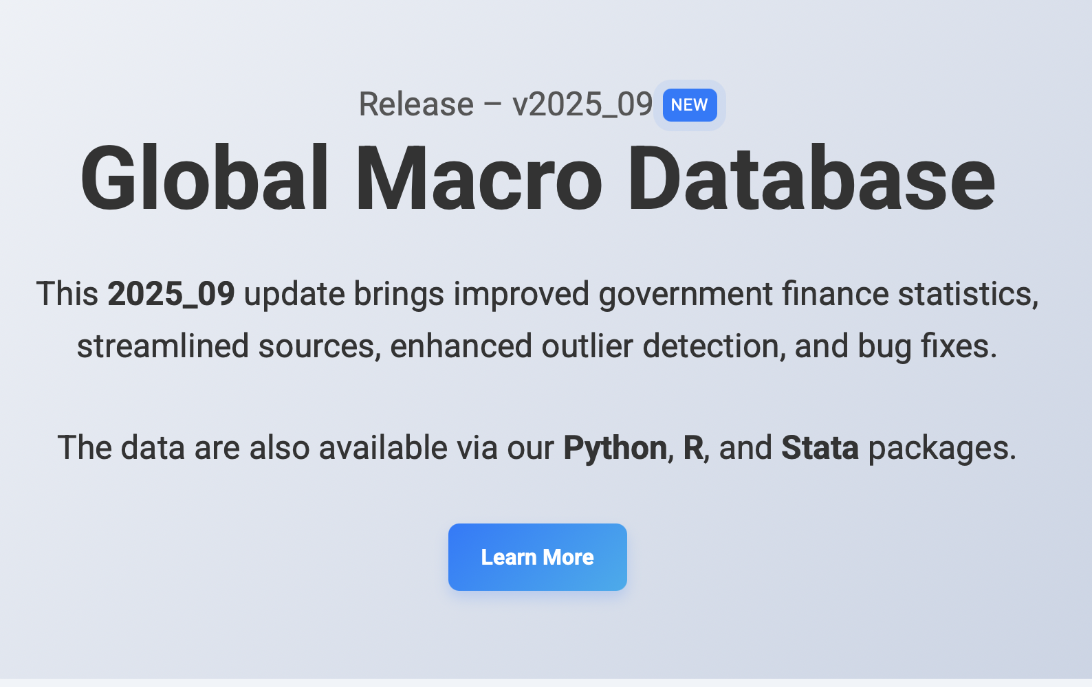 Global Macro Database project preview